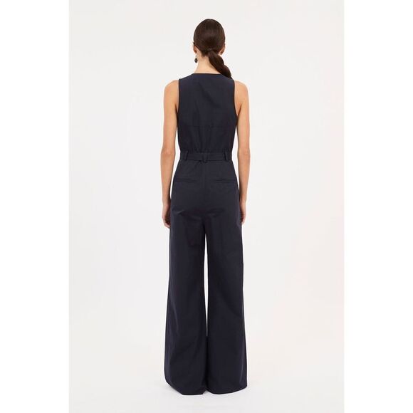 Ulla Johnson Women's Navy Cotton Wide-Leg Jumpsuit Size 16 NWOT - Picture 2 of 10